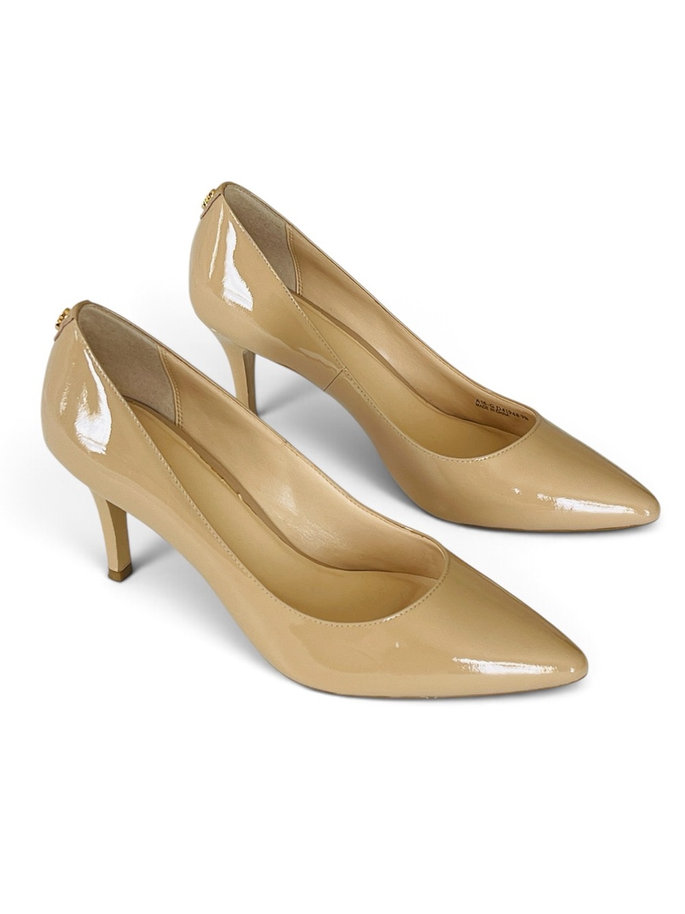 Cole Haan Prieta Pump II Patent Leather Pointed Toe Maple Sugar Nude Size 9 B